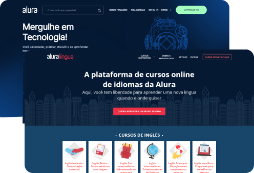 Tela do alura plus e do alura lingua